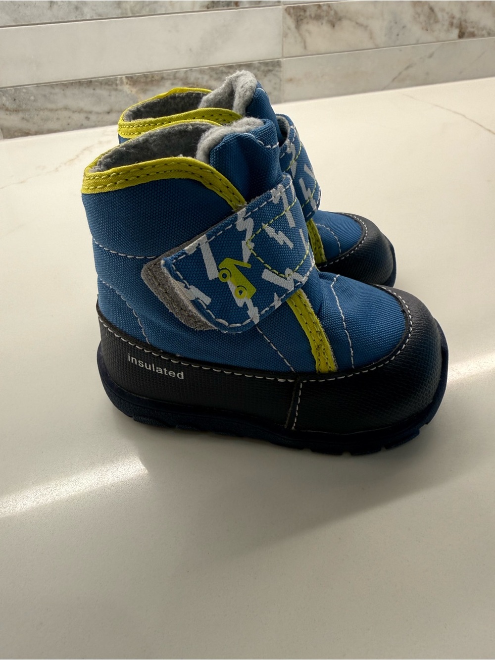 See Kai Run Baby Boys Blue Lightning Bolt Insulated Winter Boots